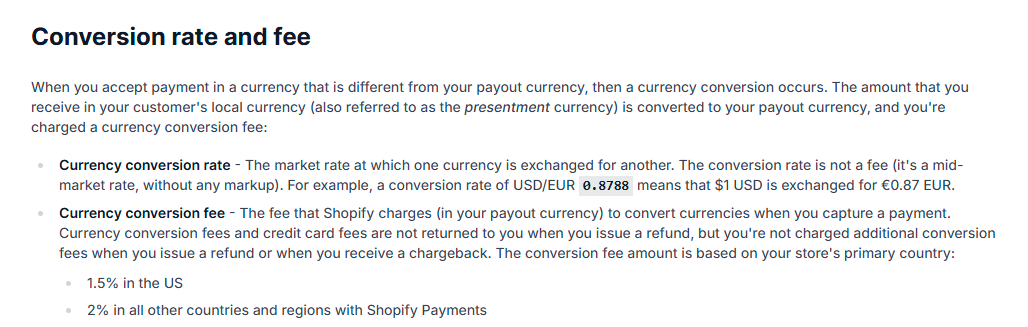 Shopify Additional fees